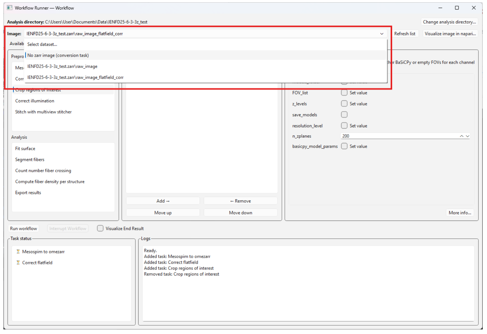 Image list selection
