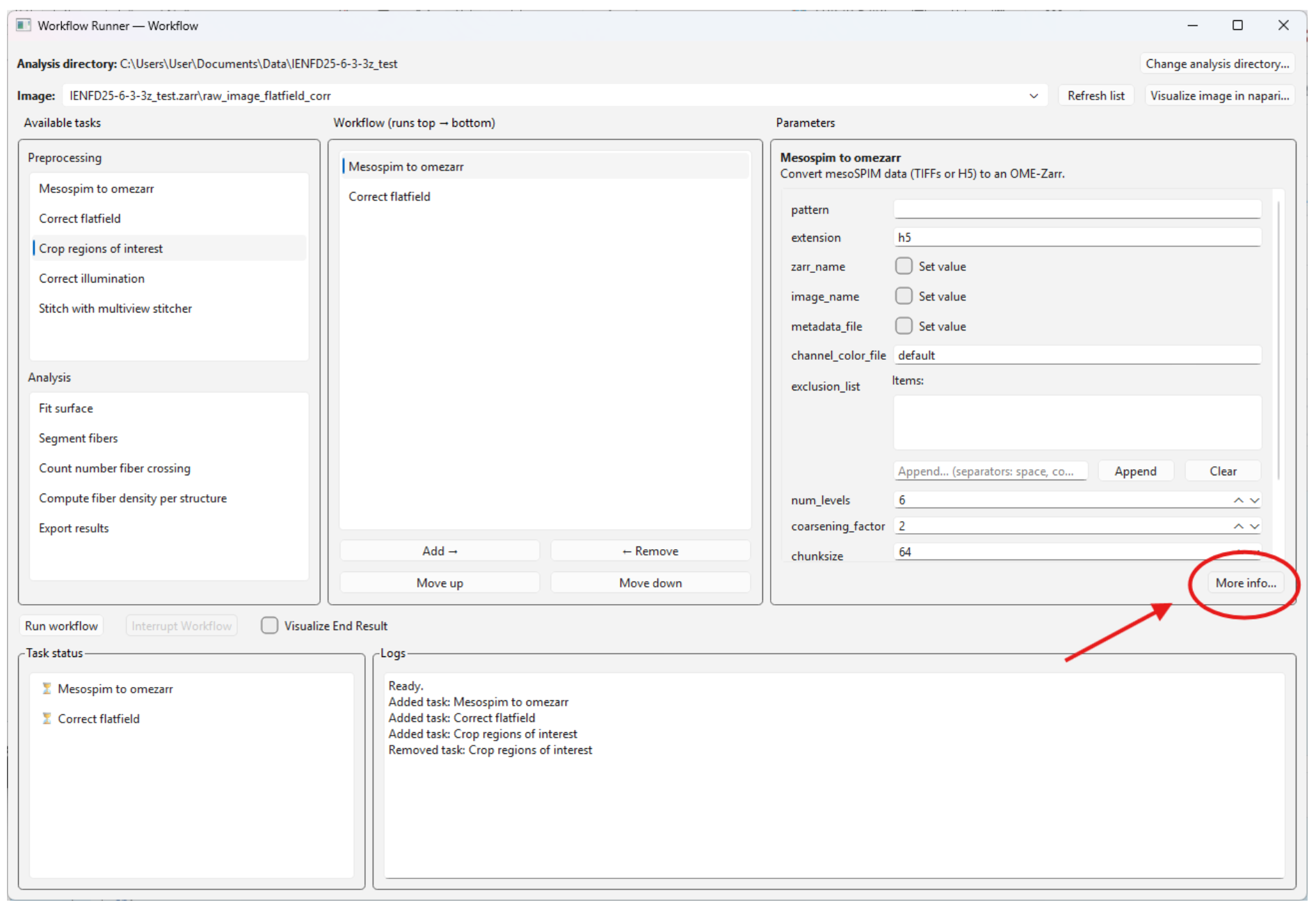 More info documentation view