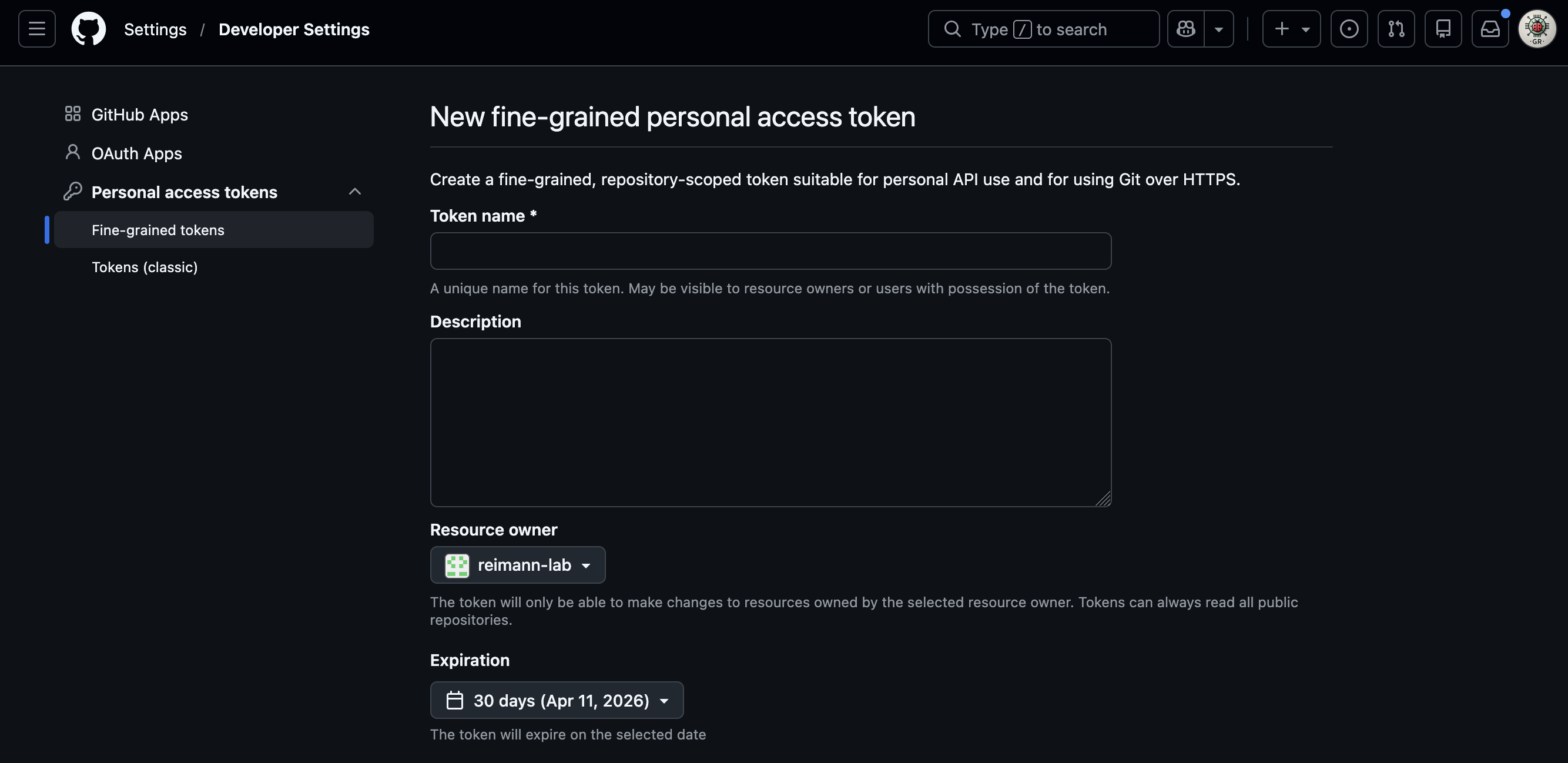 Fine-grained token setup