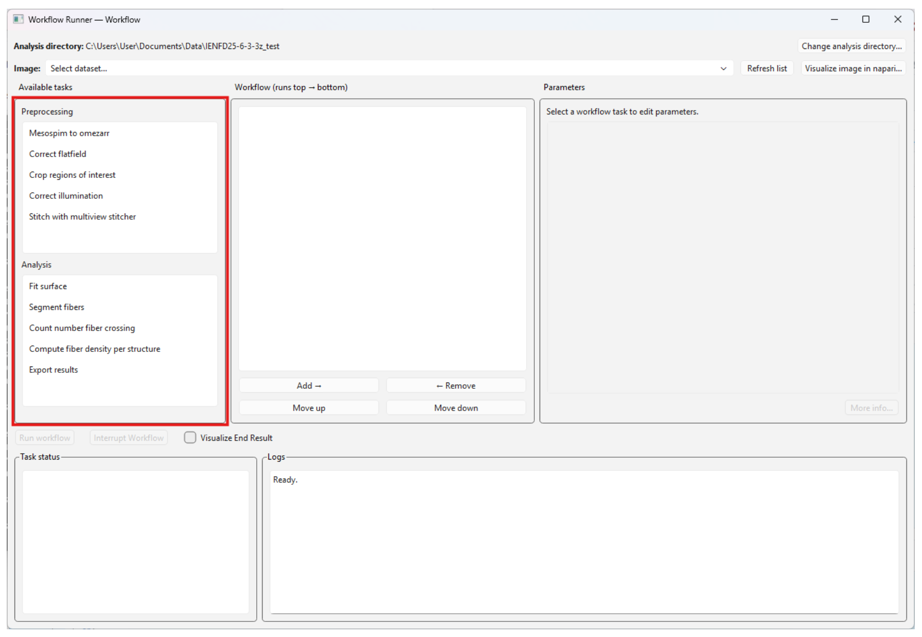 Workflow panel overview